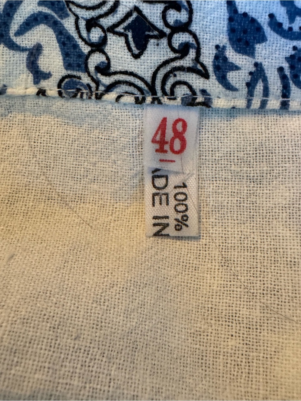 Men's Cotton White Casual Button-Down Shirt with Blue Elephant Print xl - Picture 5 of 6